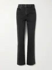 [FRAME] FRAME - The Ruler High-rise Straight-leg Jeans - Black - 28 28 Black