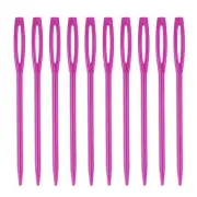 150pcs Plastic Sewing Needles, 7cm Large Eye Blunt Learning Needles, Dark Red