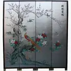 Room Divider - Pheasant and Blossom on Silver Leaf Background (SN4-PROS-S)