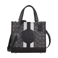 在飛比找Yahoo奇摩購物中心優惠-COACH Dempsey Tote 22鋼印LOGO緹花布