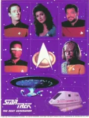 STAR TREK The Next Generation - Sheet of Stickers from 1993 - Near Mint