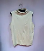 New Athleta Women's Medium Outbound Tank Mock Neck Top Supima Cotton Yellow