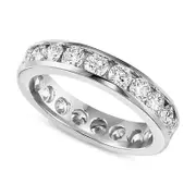 3.0 CT. T.W. Natural Diamond Eternity Channel Set Wedding Band in Solid 14K White Gold