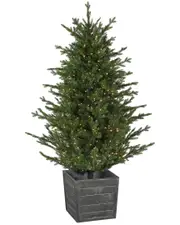 Northlight 6ft Pre-Lit Potted Deluxe Russian Pine Artificial Christmas Tree Warm White LED Lights