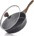 Induction-Compatible Nonstick Frying Pan with Glass Lid - 3.5 Quart Capacity
