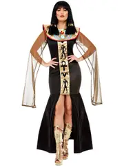 Black Egyptian Goddess Dress Womens Costume