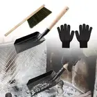 Fire Place Tool Set Accessories Ash Spade and Hearth Brush Set Wooden Handle