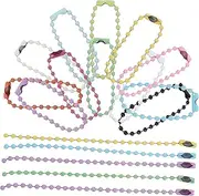 [ERINGOGO] 200Pcs Metal Ball Bead Tag Chains Durable Keychain Hanging Chains for Jewelry Making for Tags Clothing Dolls Decorations