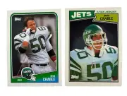BOB CRABLE - Offensive Line Backer - New York Jets - 2 Card Lot. Free Shipping