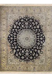 Habibian Medallion Hand Knotted Wool & Silk Rug 195x160 cm by Cyrus Rugs