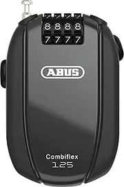 ABUS Combiflex Cable Lock - Lock for Securing Skis, Helmet, Pushchair and Luggage - Trip 125-125 cm Long - 3mm Thick - with Combination Code - Black