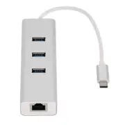 AT-CMLANHUB3G - Astrotek USB-C to LAN + 3 Ports USB3.0 Hub Gigabit RJ45 Ethernet Network Adapter Converter 15cm for iPad Pro Macbook Air Samsung Galaxy MS Surface