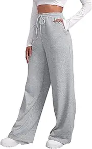 [WAJCSHFS] Sweatpants Pants Women Long Trouser Elastic Waisted Pants Long Pants with Pockets Casual Drawstring Pants, Z04-silver