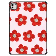 iPad Pro 11-inch (M4) iPad Impact Case Crochet Flowers - Red