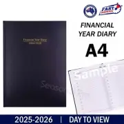 2025 2026 Financial Year Diary Day To View A4 Hard Cover Day To A Page Planner