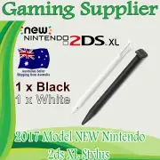 2 X New Nintendo 2DS XL (2017 Model) Stylus Touch Screen Pen BLACK & WHITE