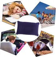Sosoport 2pcs Camping Pillow Bed Pillows Travel Pillows Mini Pillow Outdoor Pillow Plane Pillow Portable Inflation Cushion Neck Pillows PVC Flocking Inflatable Pillows