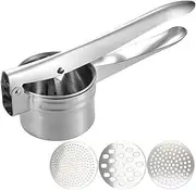 Lizbin Potato Ricer Stainless Steel With 3 Interchangeable Discs - Heavy Duty Manual Kitchen Tool for Mashed Potatoes
