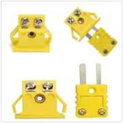Panel Mount K Type Thermocouple Miniature Socket Plug Connector Yellow