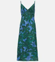 [Dries Van Noten] Dries Van Noten Printed silk slip dress AU 16 multicoloured