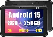 Breloom ST11-A8 Rugged Tablet, 10.1 in Android 15 Industrial Tablet MTK MT6877, 8GB+256GB, IP65 Waterproof, Double Batteries 12000mAh + 2400mAh, 4G LTE/WiFi 6/BT 5.2/NFC/GPS (Standard Edition)