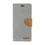 iPhone 13 Compatible Case Cover With Canvas Diary - Grey