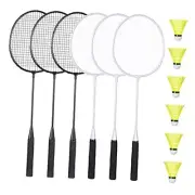 Badminton Rackets Set with 6 Badminton Shuttlecocks Birdies, Lightweight