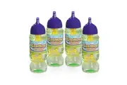 Gazillion Bubbles 10 oz. 4-Pack + 4 Multi Bubble Wands, Non-Toxic, Long-Lasting Bubbles, Great for Kids Parties, Ages 3+