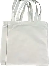 Plain Canvas Tote Bags,Mini Canvas Tote Bag,Small Cloth Tote Bags with Handles,Great for Gift,Promotion and Decor, 2pack White, White, Small