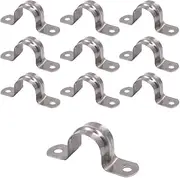 90mm Pipe Strap Clamps, 10 Pcs 304 Stainless Steel Pipe Holder Brackets, Saddle U Shaped Tube Clips for Ducting Plumber Water Pipe