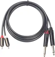 Extension Cable Stable Guitar Audio Cable RCA Male to RCA Male for Microphone DVD, TV, Computer Mixer Amplifier, 3m