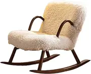 YVYKFZD Comfy Nursery Rocking Chair, Upholstered Glider Chair, Solid Wood Lounge Chair with High Backrest, for Nursing Baby, Reading, Load Capacity 140kg (Color : Beige C)