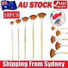 10Pcs Fan-Shaped Artist Paint Brushes Set Watercolour Acrylic Oil Painting Brush