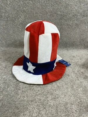 Top Hat Uncle Sam Patriotic Tall Red White Blue Foam Top Hat