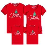在飛比找ETMall東森購物網優惠-圣誕樹圓領短袖T恤衫親子裝