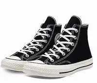 在飛比找Yahoo奇摩購物中心優惠-Converse 高筒休閒鞋 帆布鞋(男女款) 黑色經典款 