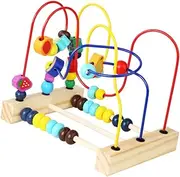 FELTECHELECTR Boys and Girls Training Aid Wooden Toy Bead Maze Roller Educational Puzzle Game Safe Fun Toys for Toddlers