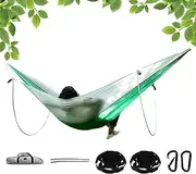 Travel Hammock Waterproof Design, Camping Hammock Two Support Poles, Portable Camp Hammock, Lightweight Camping Hammock, Perfect Camping Hammock, Easy to Use, Portable for Camping, Beach, Hiking