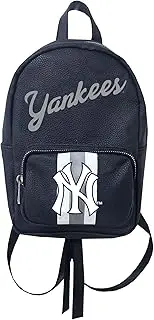 FOCO - MLB Big Logo Faux Leather Women's Mini Backpack - New York Yankees, Blue, Measures 10.5" x 7.5" x 5", All Occasions