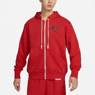 Nike 連帽外套 Standard Issue 男款 紅 黑 寬鬆 抽繩 速乾 籃球 帽T 外套 DV9449-657