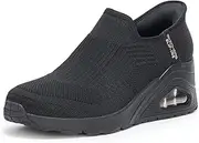 [Skechers] Women's Uno Wedge-Kickin' Knit Hands Free Slip-ins Sneaker