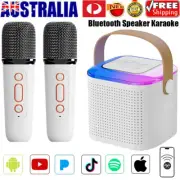 Portable Bluetooth Mini Karaoke Machine Speaker Karaoke 2 Wireless Microphones