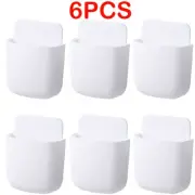 6x Wall Mounted Smart TV Remote Control Holder Home Offices Organiser Case White