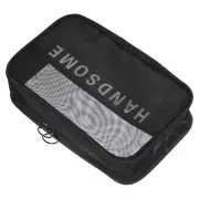 8.7"x5.5"x2.4" Mesh Toiletry Bag Makeup Cosmetic Bag Zipper Pouch Black
