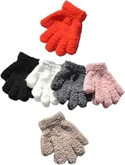 [WOFASHPURET] Fingerless Winter Gloves for Boys and Girls Years Soft Knit Touchscreen Gloves for Boys Girls