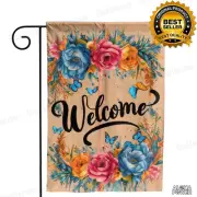 Beautiful Welcome Sign with Floral Watercolor Design for Home Garden Decor