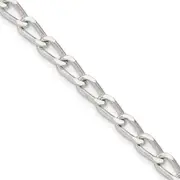 Sterling Silver Amore La Vita Rhodium-Plated Polished 4.3mm 7 Inch Open Link With Lobster Clasp Charm Bracelet