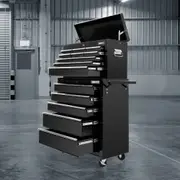 14 Drawer Giantz Tool Cabinet Chest Trolley Toolbox Storage Black