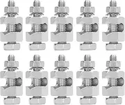 Cable Clamp, 10PCS Copper Solar Panel Cable Clip Solar Panel Photovoltaic Nut and Solar Earthing Ground Clip Cable Clamp, Grounding Cable Clip for P