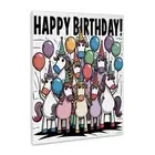 Cute Funny Assorted Unicorns and Balloons Happy, Museum Grade Canvas Wrap